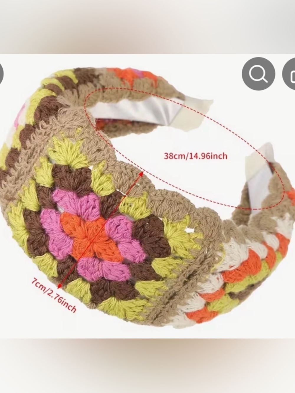 New Crocheted Daisy & Granny Square Headband. This is for 1. You choose. - Picture 2 of 2
